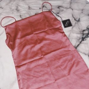 ZAFUL Satin Blush Slip Dress